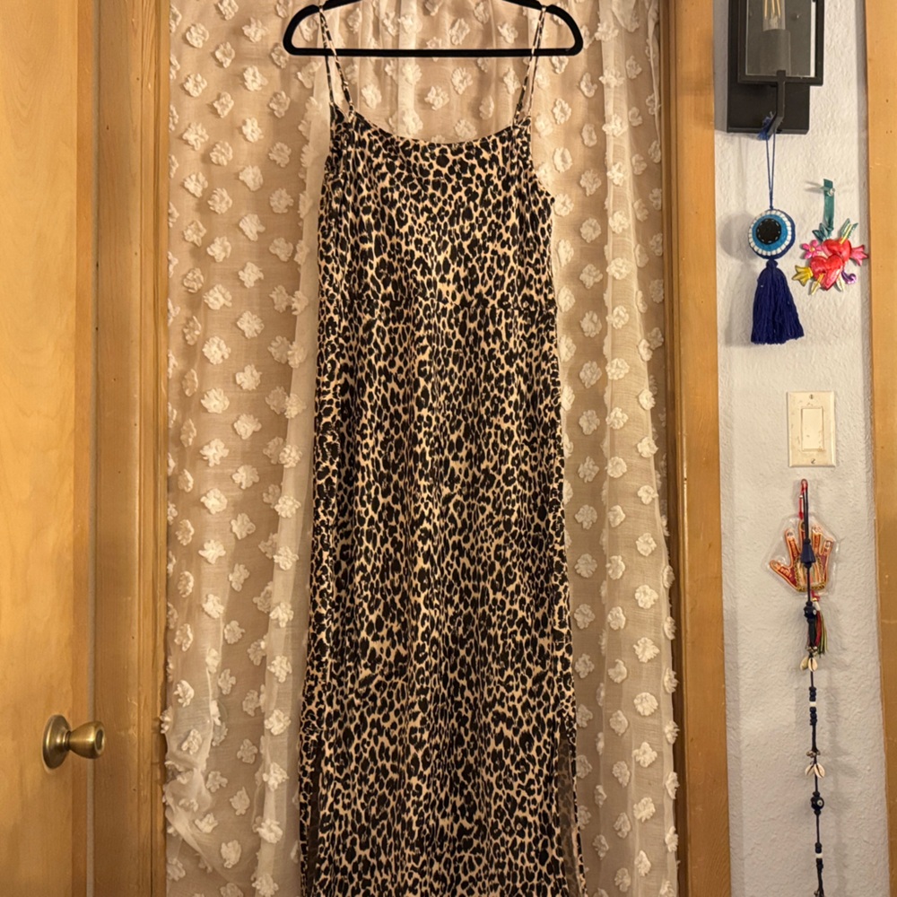 Anthropologie Leopard Print Strapless Dress
